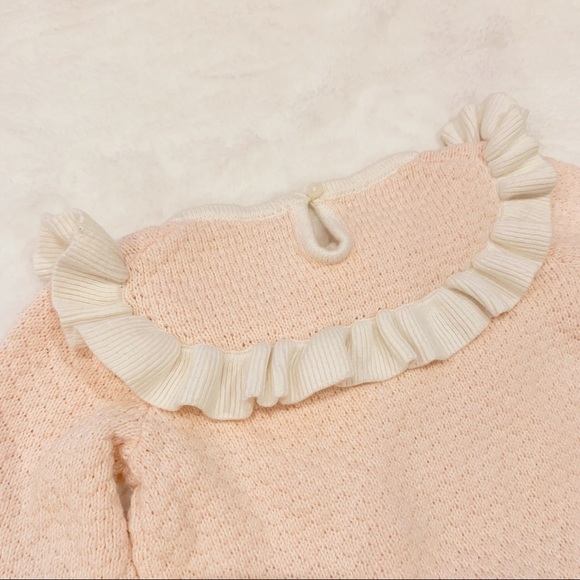 Janie and Jack Blush Pink Ruffle Sweater Size 5 - Picture 5 of 6